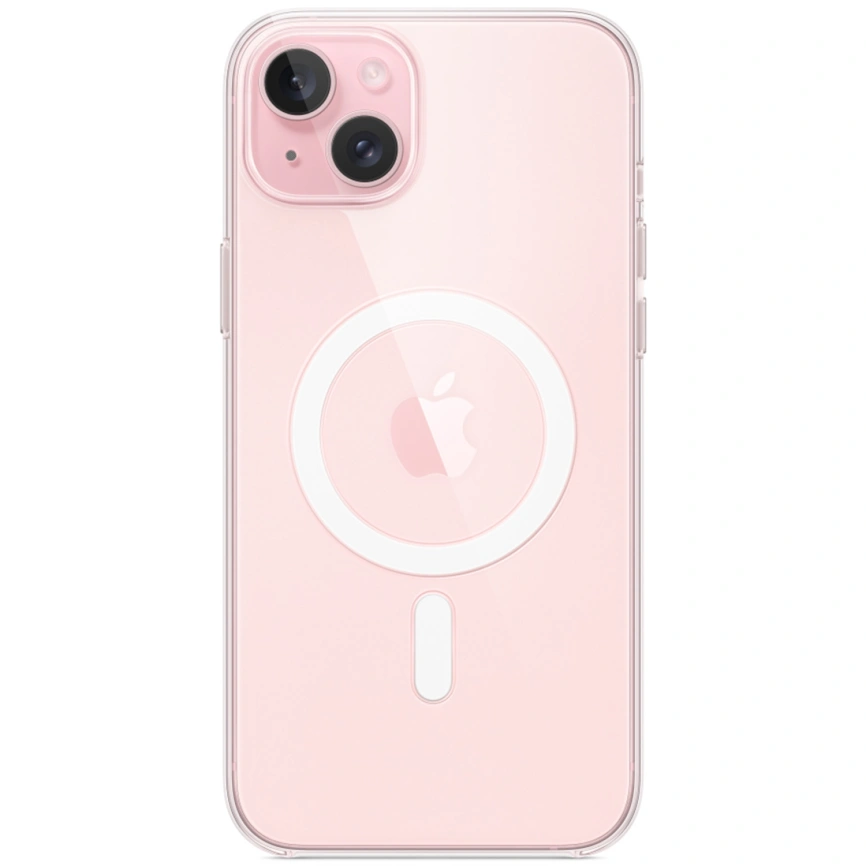 Силиконовый чехол Apple MagSafe для iPhone 15 Plus Clear фото 1