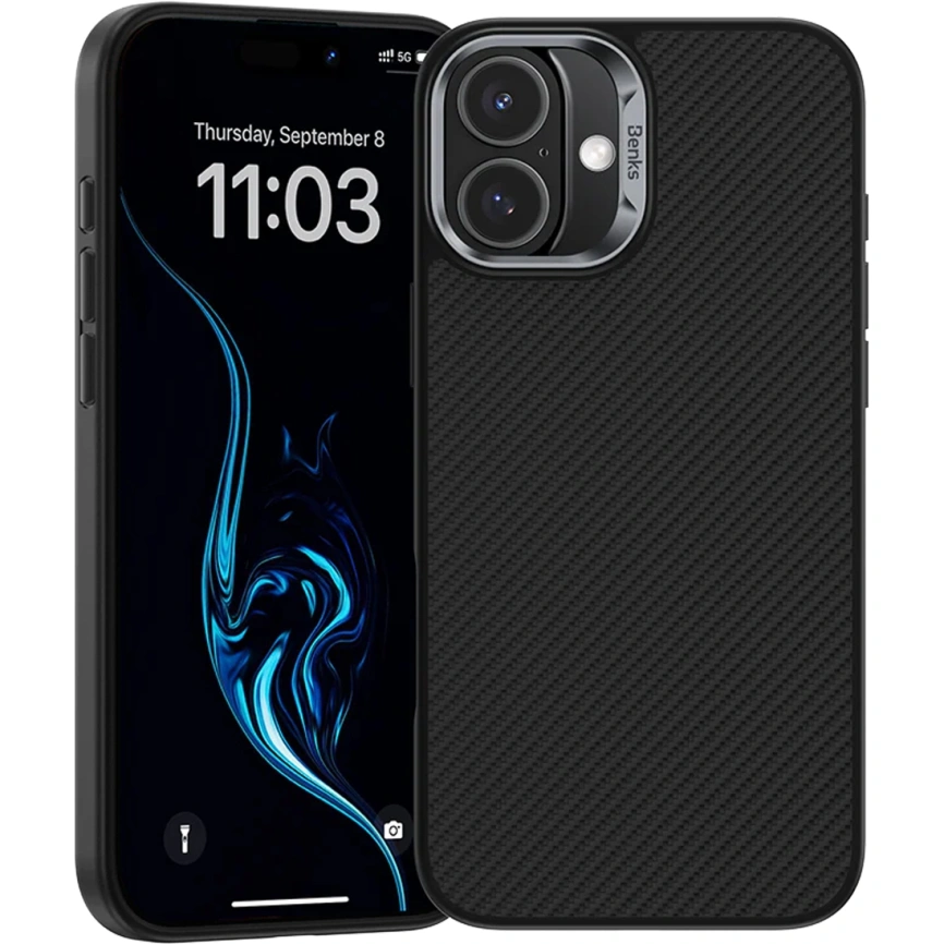 Чехол Benks ArmorPro Case built with Kevlar 600D для iPhone 16 Plus Black фото 4