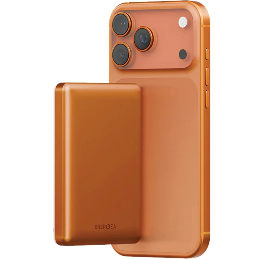 Внешний аккумулятор EnergEA Alupac 10K 10000 mAh Magsafe Orange (AP-10KQH-ORG-3C) фото 2