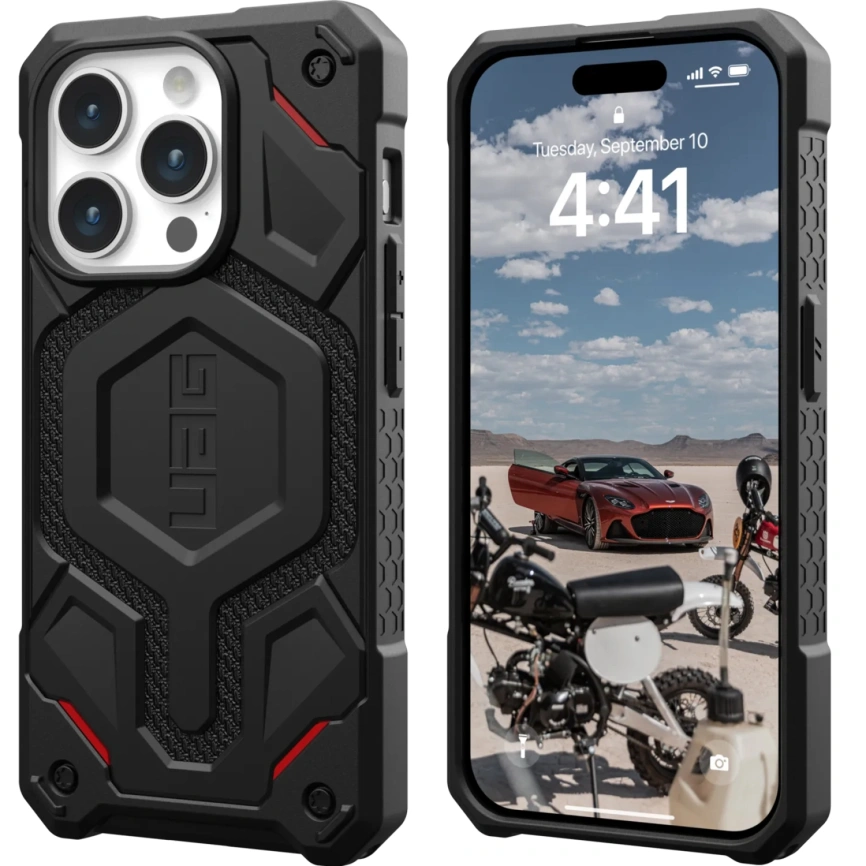 Чехол UAG с поддержкой MagSafe Monarch Pro для iPhone 15 Pro Max Kevlar Black (114222113940) фото 2