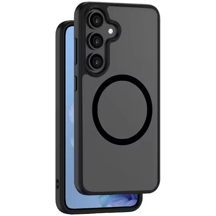 Чехол Deppa Silk Frost MagSafe для Samsung Galaxy S25 Plus 84265 Black фото 1