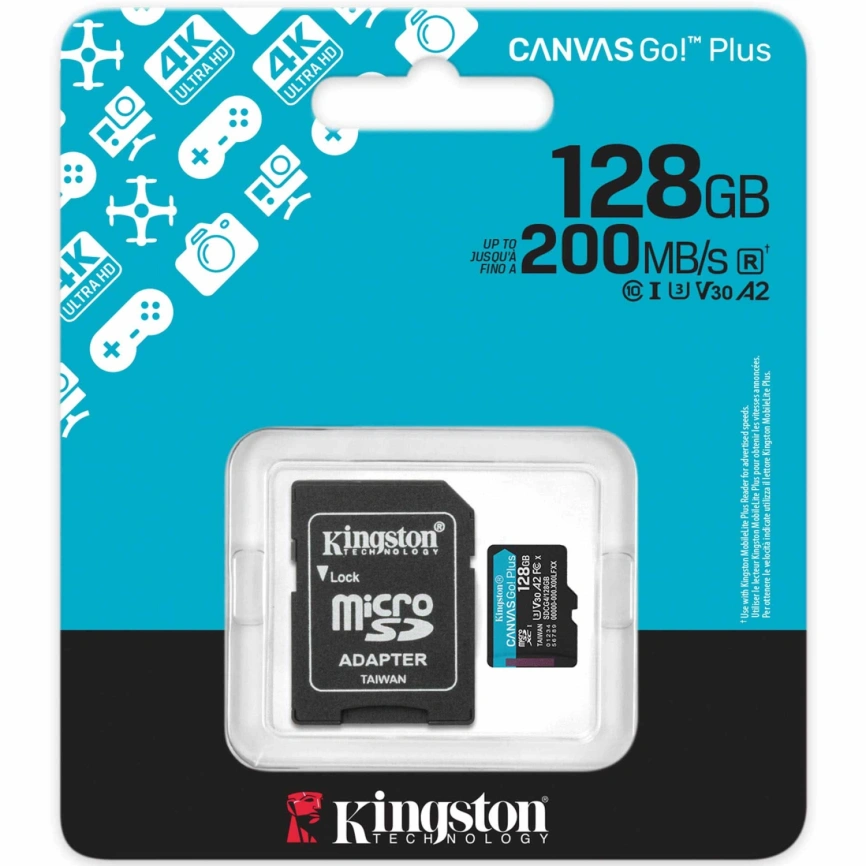 Карта памяти Kingston Canvas Go Plus 128GB MicroSDXC (SDCG4/128GB) фото 3